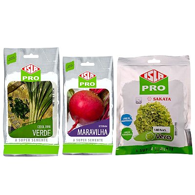 Alface Crespa 1000 S. + Cebolinha Verde 50g + Beterraba Maravilha 100g | Isla