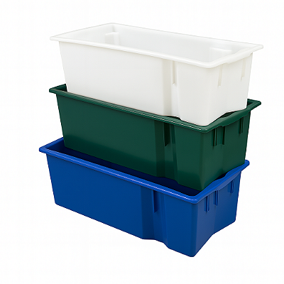 Caixas 24L  Para Transporte - Branca, Verde e Azul - Injesul