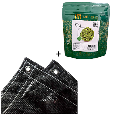 Tela 4X5 Sombreamento Preta + 5.000 Sementes Alface Crespa - Horticeres