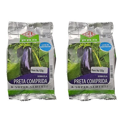 200g Sementes de Berinjela Embu Preta Comprida Isla Original