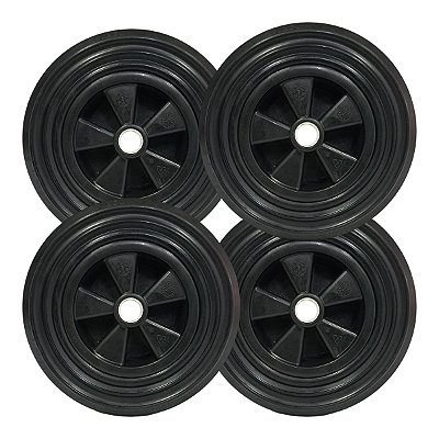 Kit 4 Rodas 8” para Rodízio Container – Rodas Plásticas Reforçadas