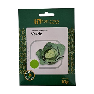 10g de Semente Repolho Verde Horticeres - Colheita Abundante