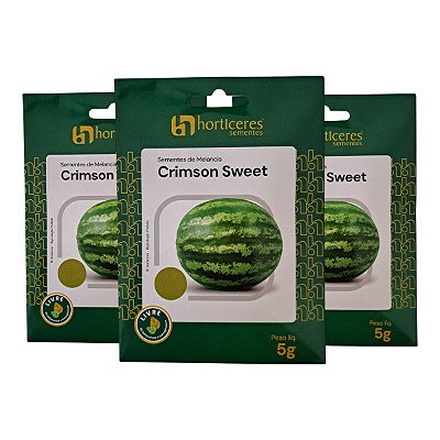 15g Sementes de Melancia Crimson Sweet Horticeres – Frutos Grandes e Polpa Vermelha