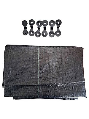 Ráfia de Solo Preta 1,40x15 Com Presilha Sem Costura