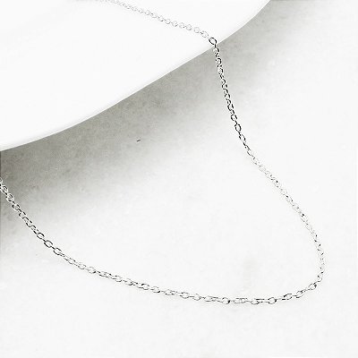 CORRENTE PRATA 40CM CARTIE MINI 0.6X1.3MM