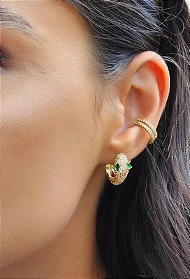 Brinco de Argola click Cobra Cravejada