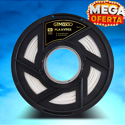 Filamento PLA Hyper Branco 1,75mm GTMax3D - 1 kg