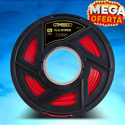 Filamento PLA Hyper Vermelho 1,75mm GTMax3D - 1 kg