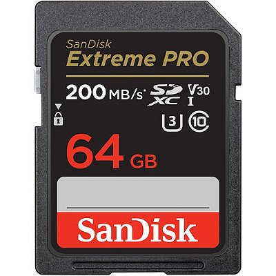 Cartão de Memória SanDisk EXTREME PRO SDXC UHS-I 64GB 200 MB/s V30