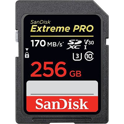 Cartão de Memória SanDisk EXTREME PRO SD UHS-I 256GB 170 MB/s