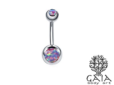 Piercing umbigo com joia em aço cirúrgico com cristal Swarovski