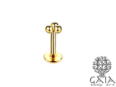 Labret Aço Cirúrgico Gold Trinity