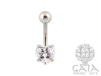 Piercing Umbigo Dourado Corações Zircônia: Elegância