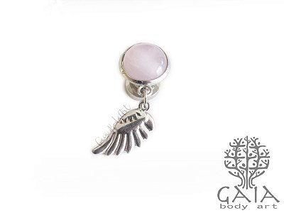 Alargador Angel Wing Quartzo Rosa