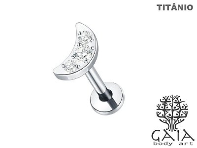 Labret Titânio Lua Zircônias