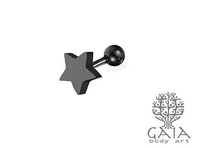 Micro Barbell Preto Estrela