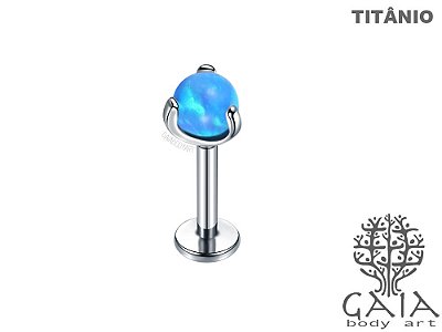 Labret Titânio Garras Opala Azul Sirius