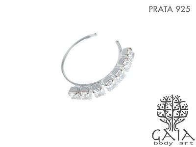 Argola Prata 925 Zircônias Deeksha