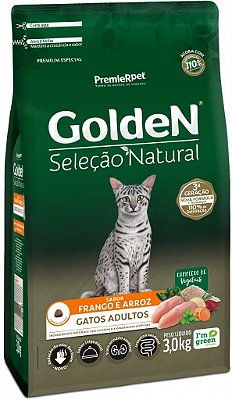 Ração para Gatos Golden Gatos Seleção Natural Adultos sabor Frango