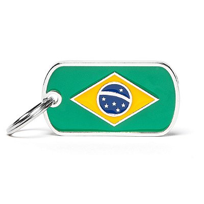 My Family Plaquinha de Identificação Bandeira Brasil