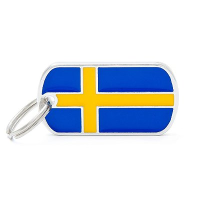 My Family Plaquinha de Identificação Bandeira Suécia