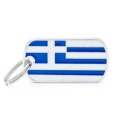 My Family Plaquinha de Identificação Bandeira Grécia