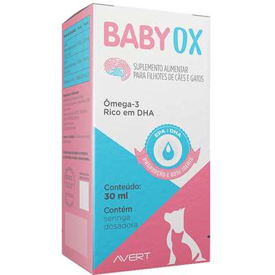 Suplemento Alimentar Baby OX para Filhotes Cãe e Gatos 30ml