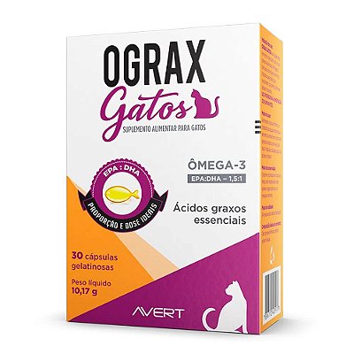 Suplemento Ograx Gatos 30 Cápsulas