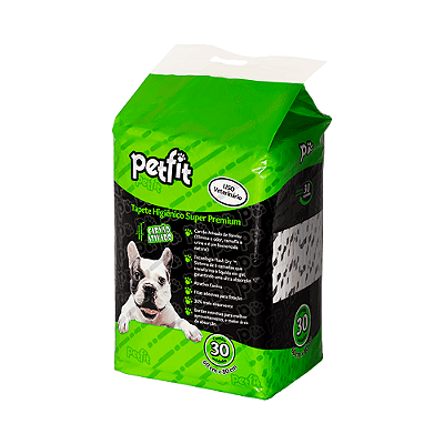 Tapete Higiênico Premium PetFit Carvão Ativado de Bambu - 60 x 80cm - 30 unidades