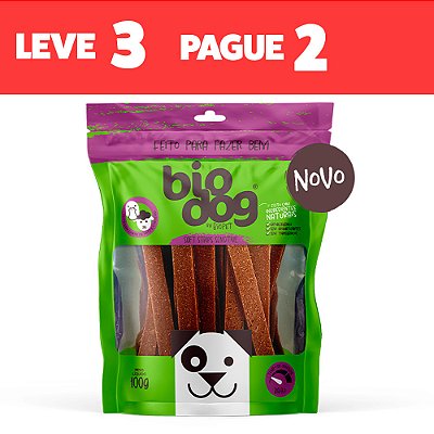 Petisco para Cães Biodog Gourmet Soft Strips Sensitive Pato e Cordeiro 100g