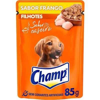 Ração Úmida para Cães Champ Sachê Filhote Frango 85g