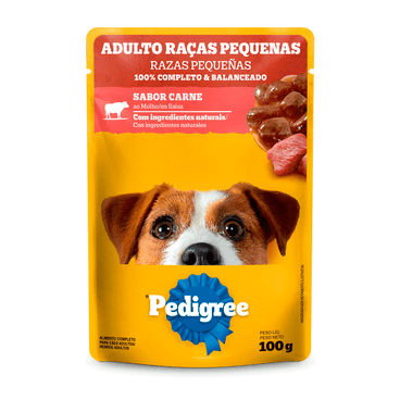 Ração Úmida para Cães Pedigree Sachê Adulto Carne Raças Pequenas 100g