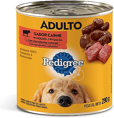 Ração Úmida para Cães Pedigree Lata Adulto Carne Ao Molho 290g