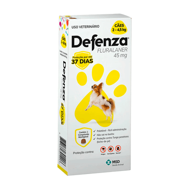 Antipulgas e Carrapatos Defenza para Cães de 2 a 4,5kg - 1 Comprimido