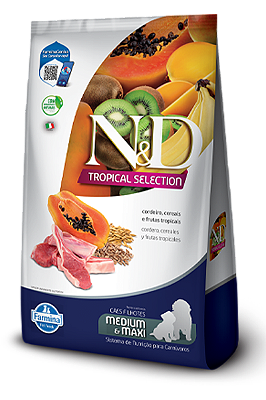 Ração para Cães N&D Tropical Cães Adultos Medium/Maxi Cordeiro
