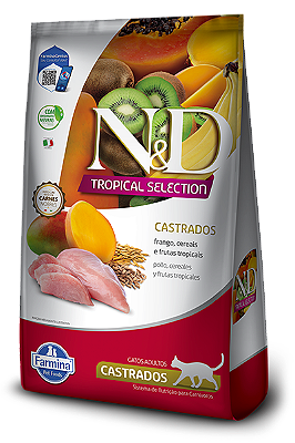 Ração para Gatos N&D Tropical Gatos Castrados Frango