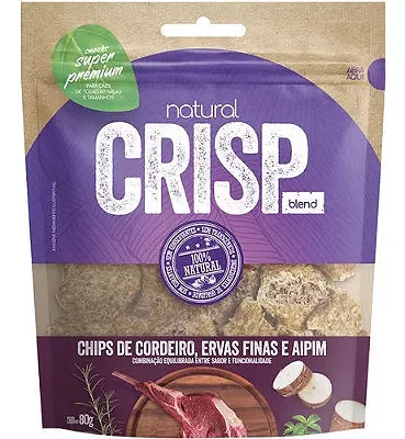 Petisco Natural para Cães Natural Crisp Chips de Cordeiro, Ervas Finas e Aipim 80g