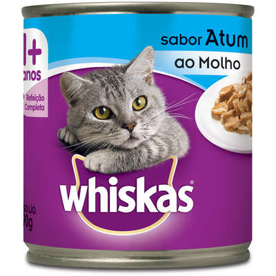 Ração Úmida para Gatos Whiskas Lata Adulto Atum ao Molho 290g