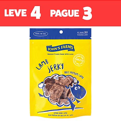 Petisco para Cães John's Farms Filezinho de Cordeiro Desidratado 80g