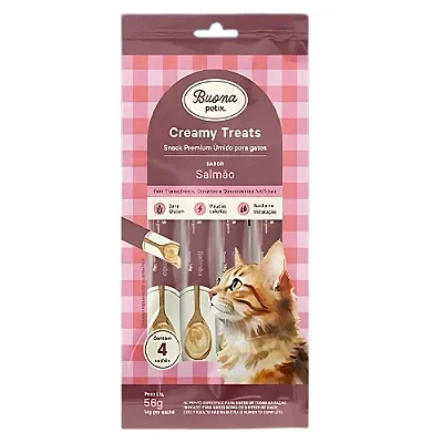 Petisco Úmido para Gatos Buona Petix Salmão 56g