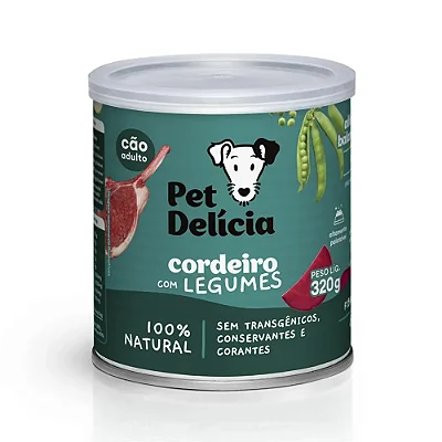 Ração Úmida para Cães Pet Delícia Cordeiro com Legumes 320g