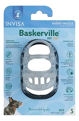 Focinheira para Cães Baskerville Invisa Tamanho 3 - M