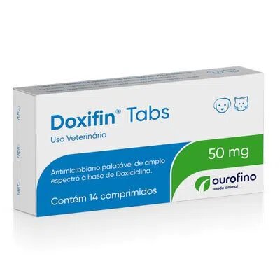 Antimicrobiano para Cães e Gatos Doxifin Tabs 50mg - 14 comprimidos