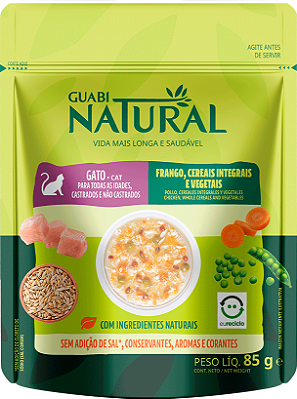 Ração Úmida para Gatos Guabi Natural Gatos Sache Adulto Frango 85g