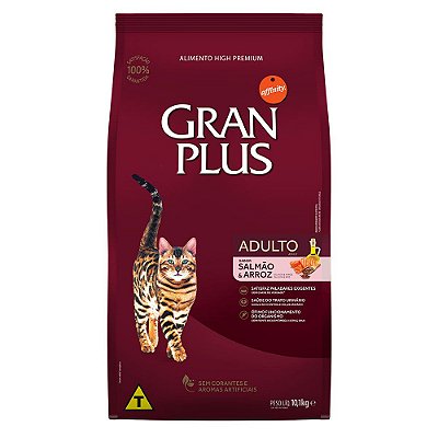 Ração para Gatos Adultos Gran Plus Salmão e Arroz