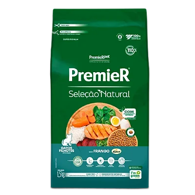 Ração para Gatos Premier Gatos Seleção Natural Filhotes Frango Korin