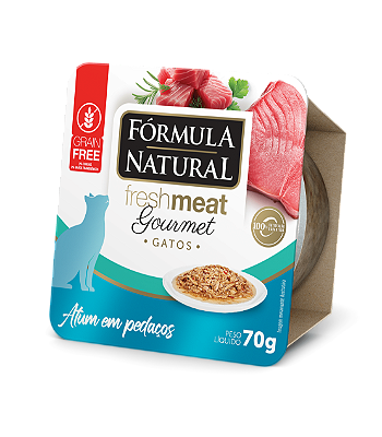 Ração Úmida para Gatos Fórmula Natural Fresh Meat Gourmet Gatos Atum em Pedaços 70g
