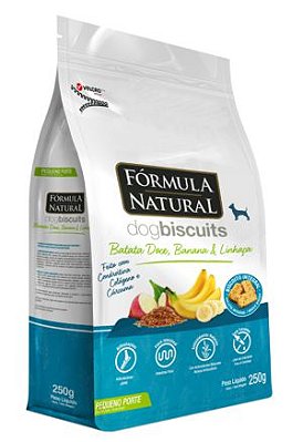 Biscoito para Cães Fórmula Natural Batata Doce, Banana e Linhaça Pequeno Porte 250g