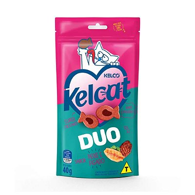 Kelcat Duo Snacks para Gatos sabor Peixe e Fígado 40g