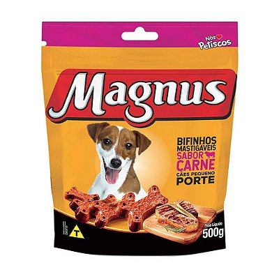 Magnus Bifinho Mastigável para Cães Adultos de Pequeno Porte sabor Carne 500g